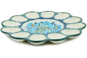 10" Egg Plate - Bright Blue Happiness