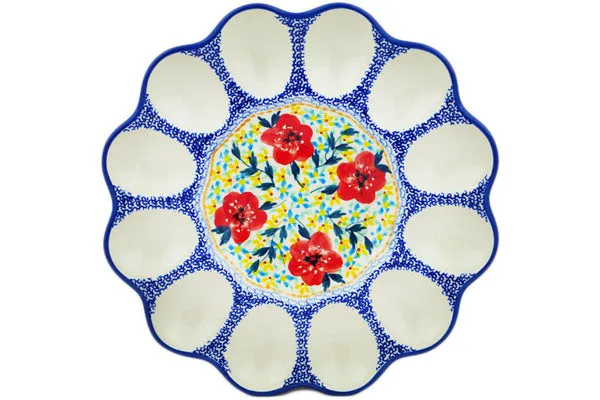 10" Egg Plate - Rainbow Field