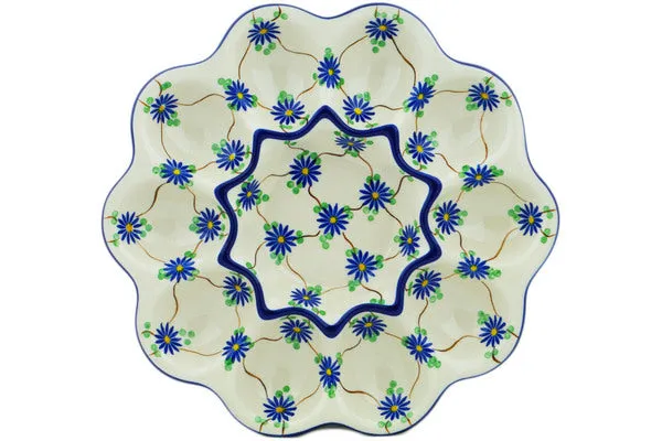 11" Egg Plate - Aster Trellis