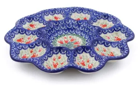 11" Egg Plate - Crimson Bells