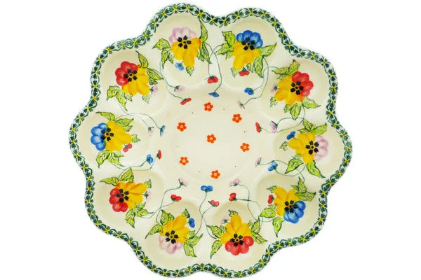 11" Egg Plate - Pretty Pansy