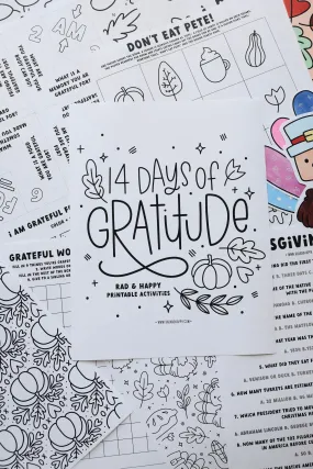 14 Days of Gratitude Printable