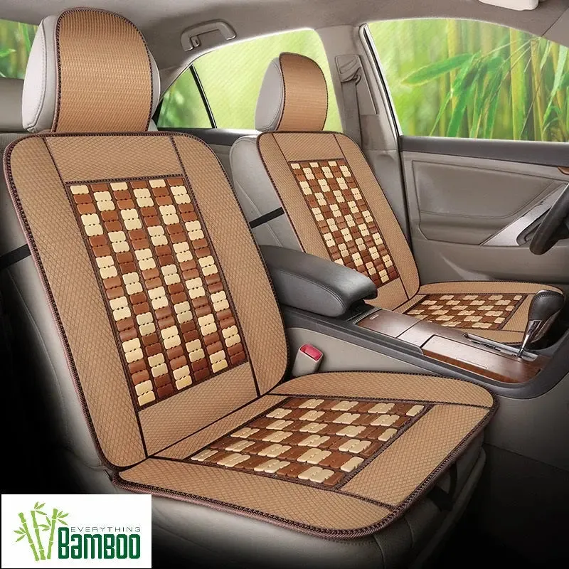 2 Pieces Bamboo Car Seat Cover Chair Sofa Lumbus Back Support Mat Cool Summer BSC07