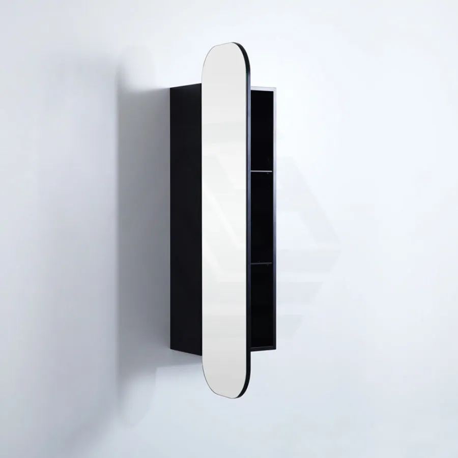 400x1500mm Wall Hung PVC Shaving Cabinet Matt Black Finish Pencil Mirror for Bathroom