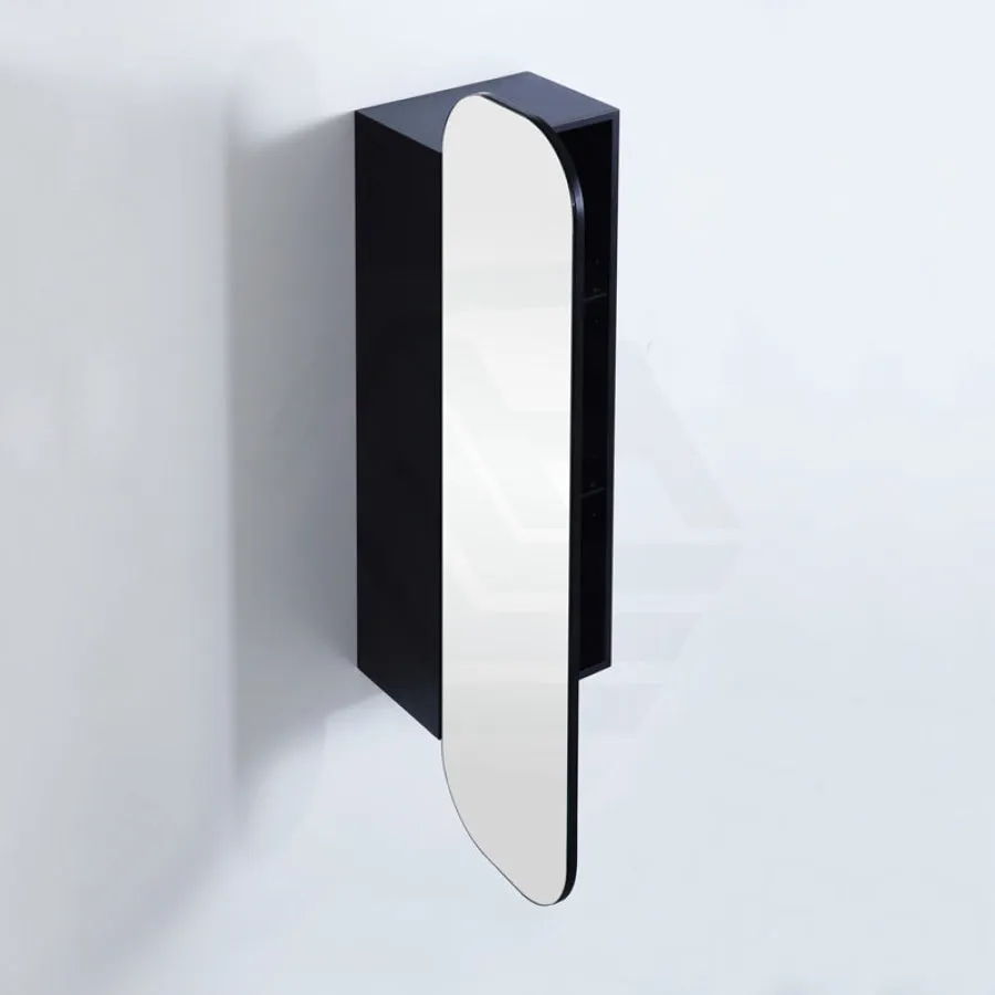 400x1500mm Wall Hung PVC Shaving Cabinet Matt Black Finish Pencil Mirror for Bathroom