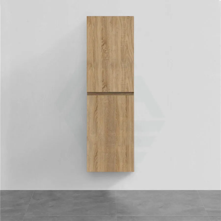 400x300x1350mm Wall Hung Bathroom Cabinet Tall Boy White Oak PVC Filmed MDF Board