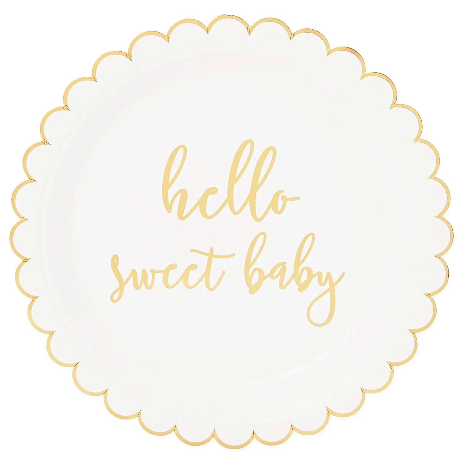 48 Pack of Hello Sweet Baby Paper Plates for Baby Shower (9 Inches)