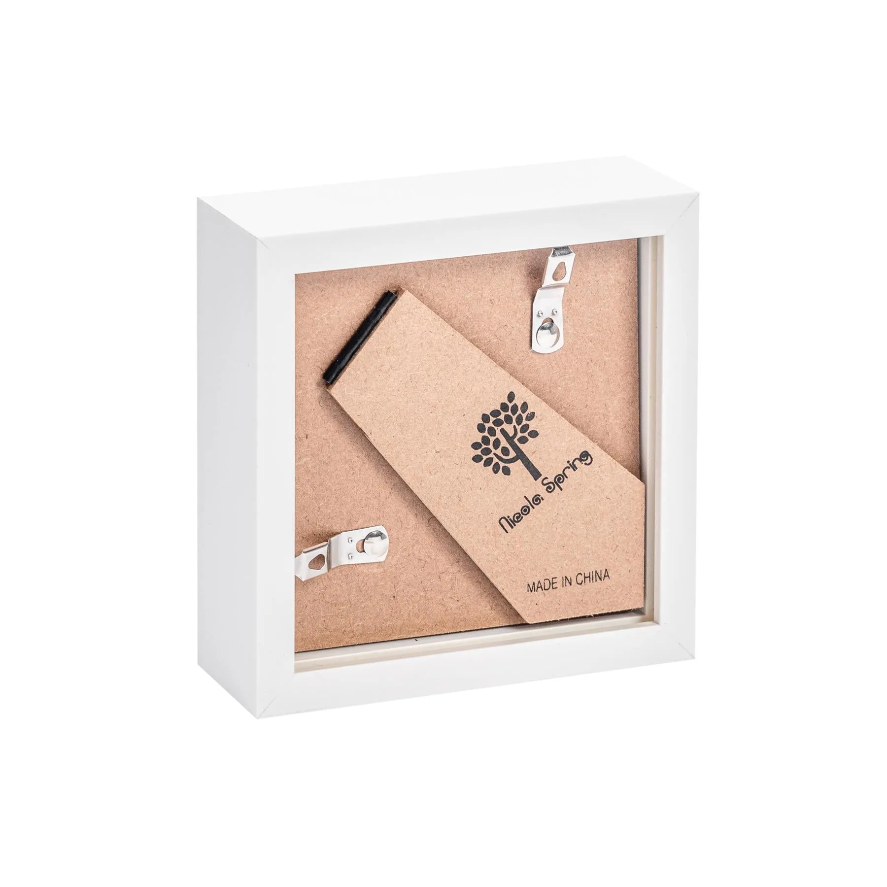 4" x 4" 3D Box Photo Frame with White Spacer - By Nicola Spring