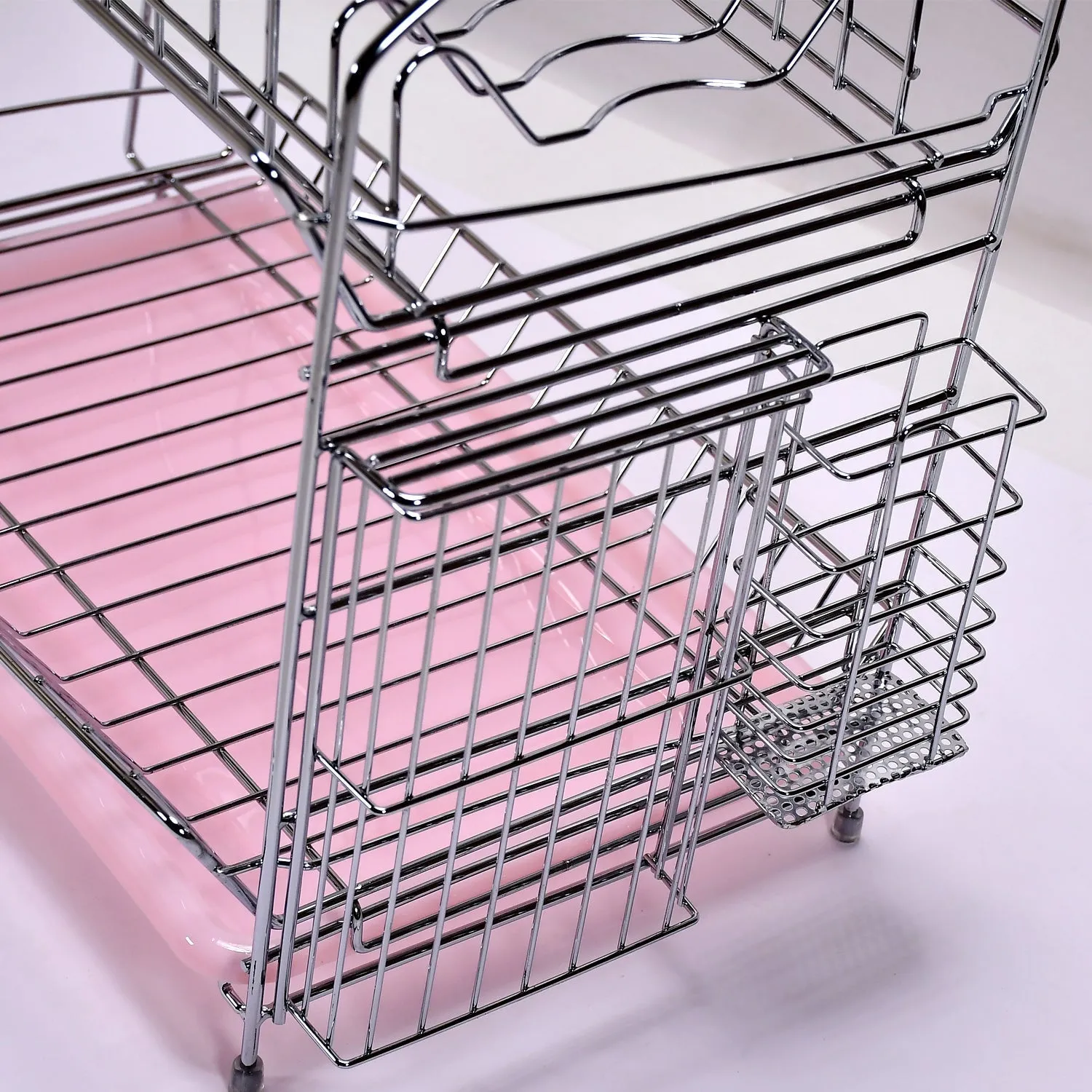 7663 Stainless Steel S Shape 2 Layer Kitchen Dish Drainer Organizer Storage Rack