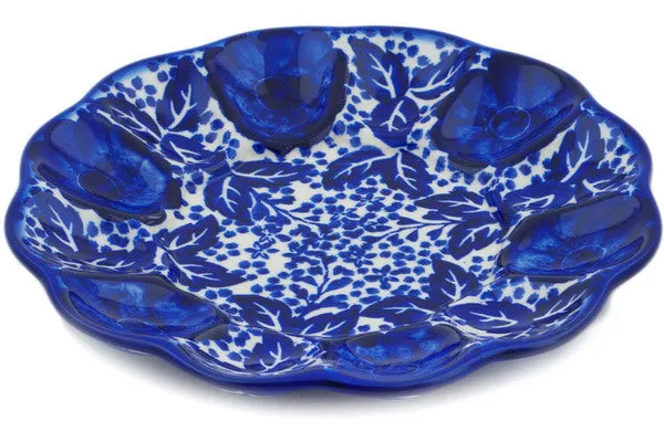 8" Egg Plate - Cobalt Fantasy