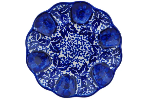 8" Egg Plate - Cobalt Fantasy