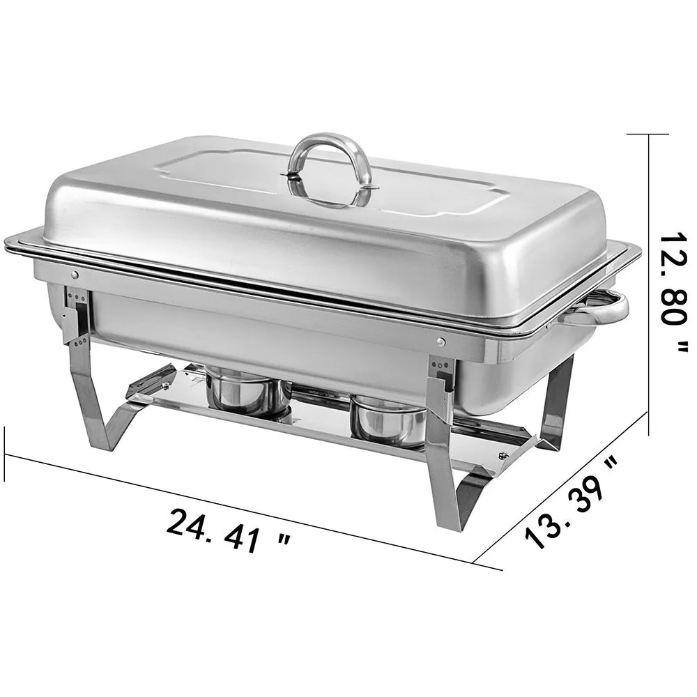 9L Stainless Steel Chafing Dish Set Food Warmer with Fuel Holders