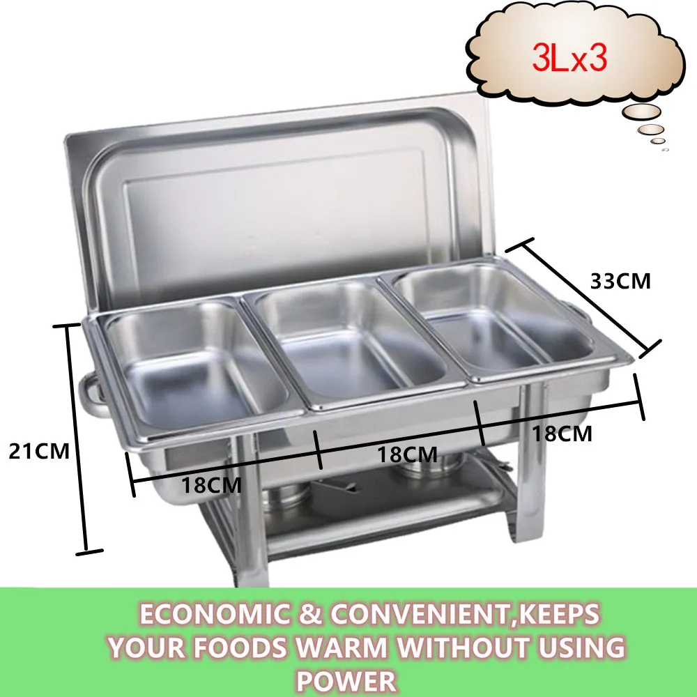 9L Stainless Steel Chafing Dish Set with Foldable Frame