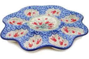 9" Egg Plate - Crimson Bells