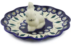 9" Egg Plate - Peacock