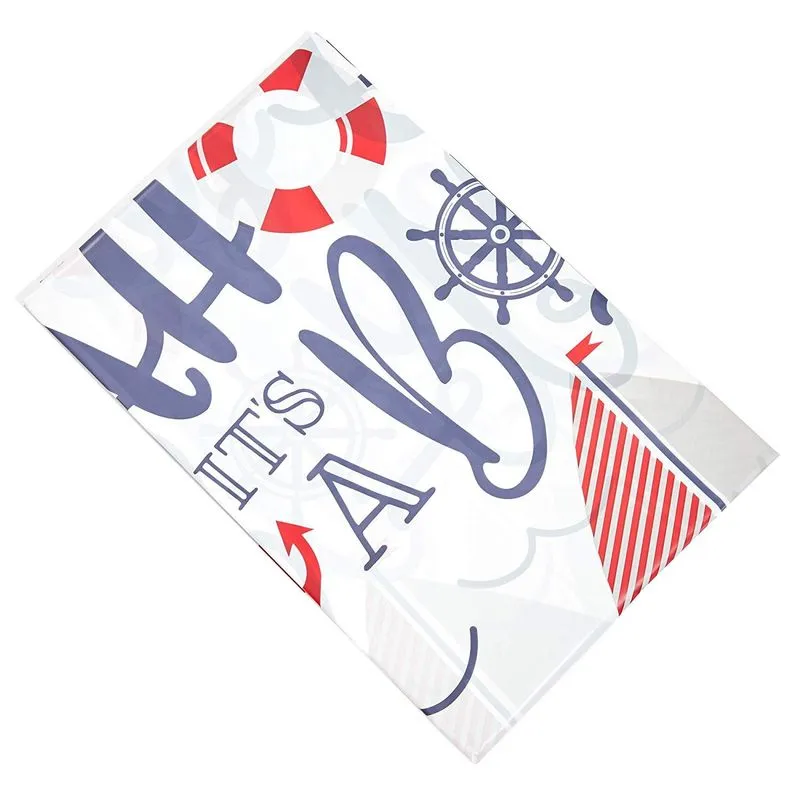 Ahoy It's a Boy Nautical Table Cover (54 x 108 in, Rectangle, 3 Pack)