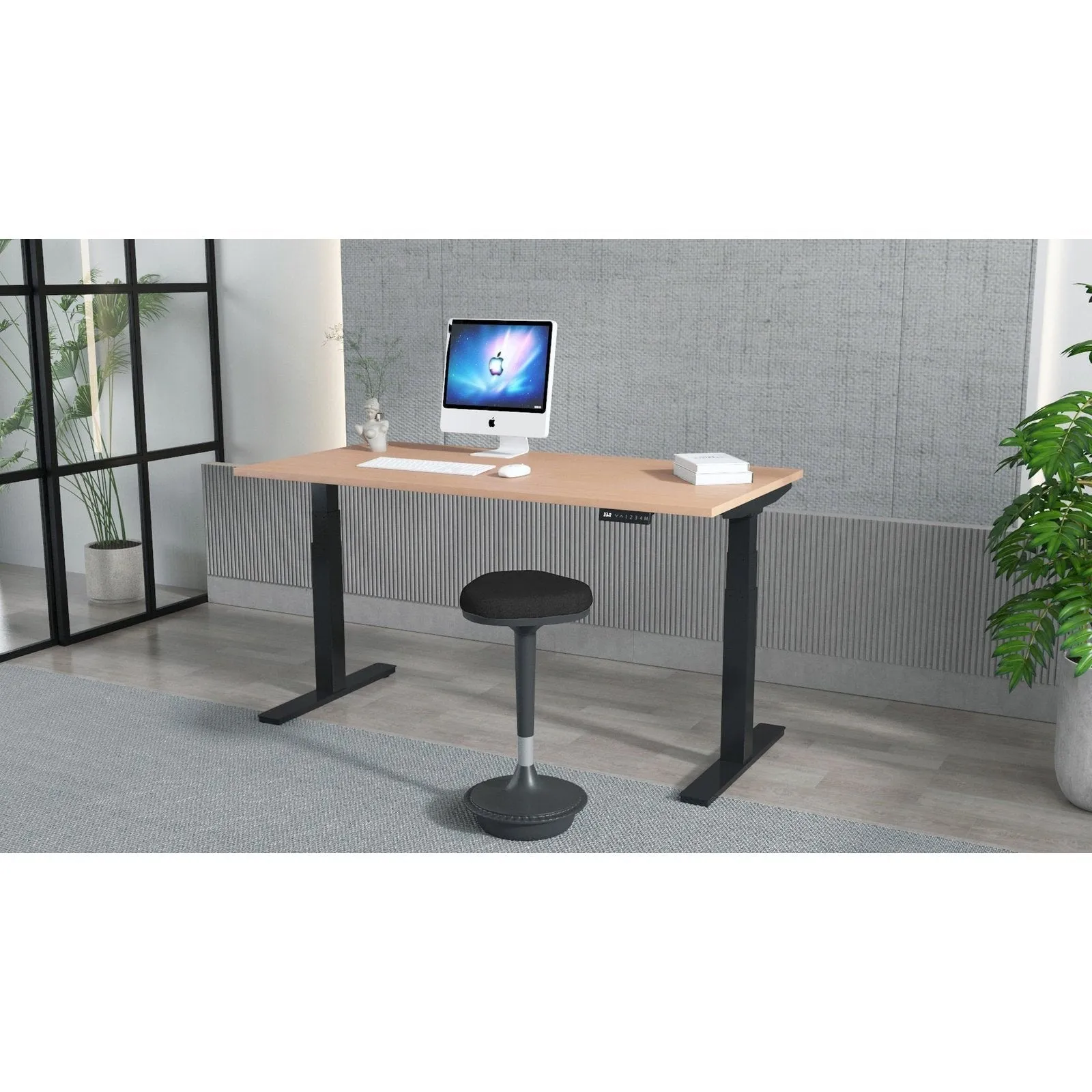 Air Height Adjustable Desk - 1200-1800mm Width, 800mm Depth, 660-1310mm Height, MFC Material, 5-Year Guarantee, Self-Assembly, Multiple Frame Colors