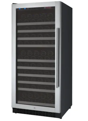 Allavino 24" Left Hinge 128 Bottle Dual Zone Stainless Wine Refrigerator