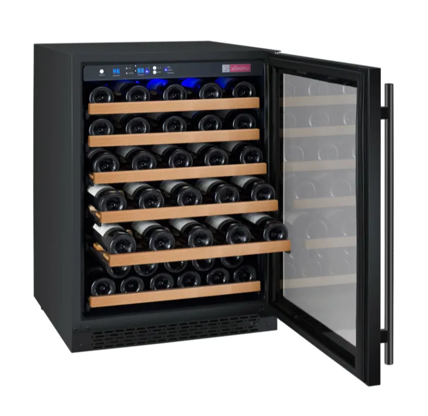 Allavino 24" Right Hinge 56 Bottle Single Zone Black Wine Refrigerator