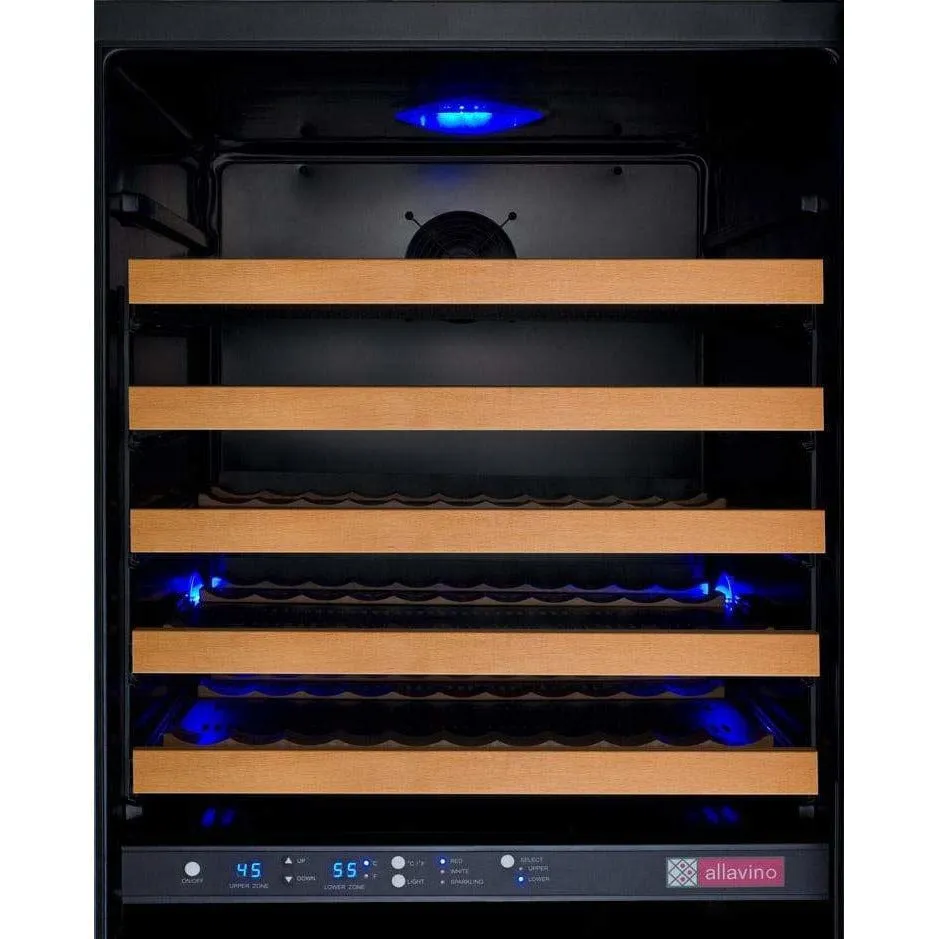 Allavino FlexCount II Tru-Vino 172 Bottle Dual Zone Black Left Hinge Wine Fridge VSWR172-2BL20