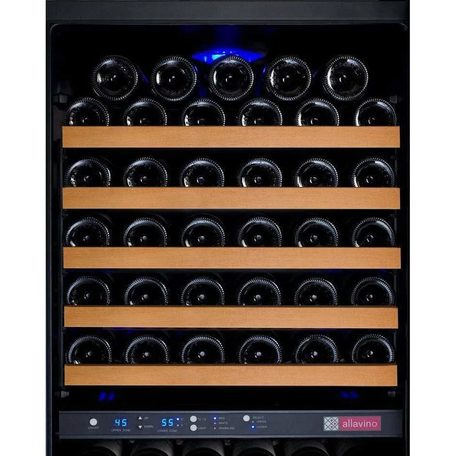 Allavino FlexCount II Tru-Vino 172 Bottle Dual Zone Black Left Hinge Wine Fridge VSWR172-2BL20