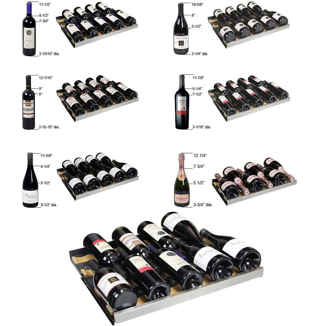 Allavino FlexCount II Tru-Vino 344 Bottle Four Zone Black Wine Fridge 2X-VSWR172-2B20