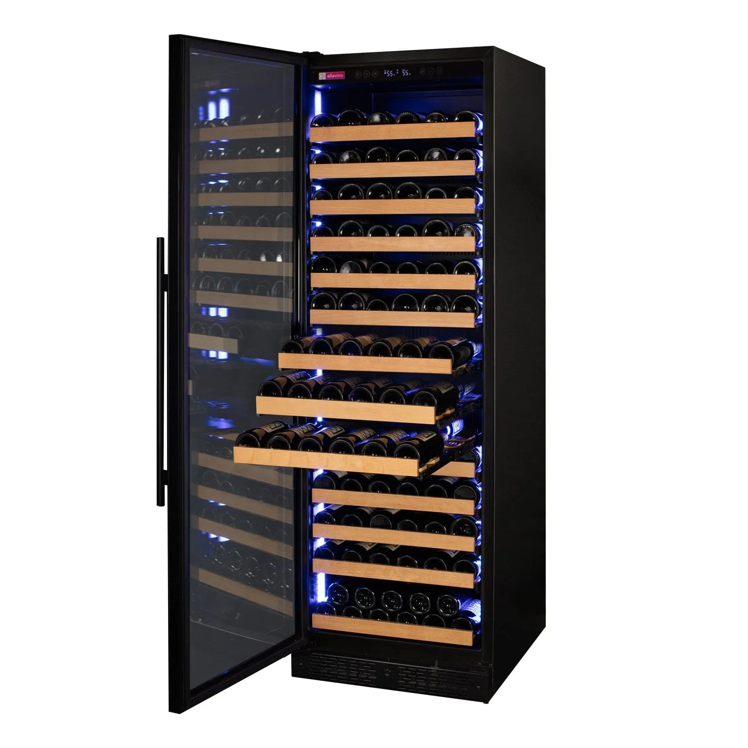 Allavino Reserva 163 Bottle Black Glass Left Hinge Wine Cooler VSW16371S-1BGL