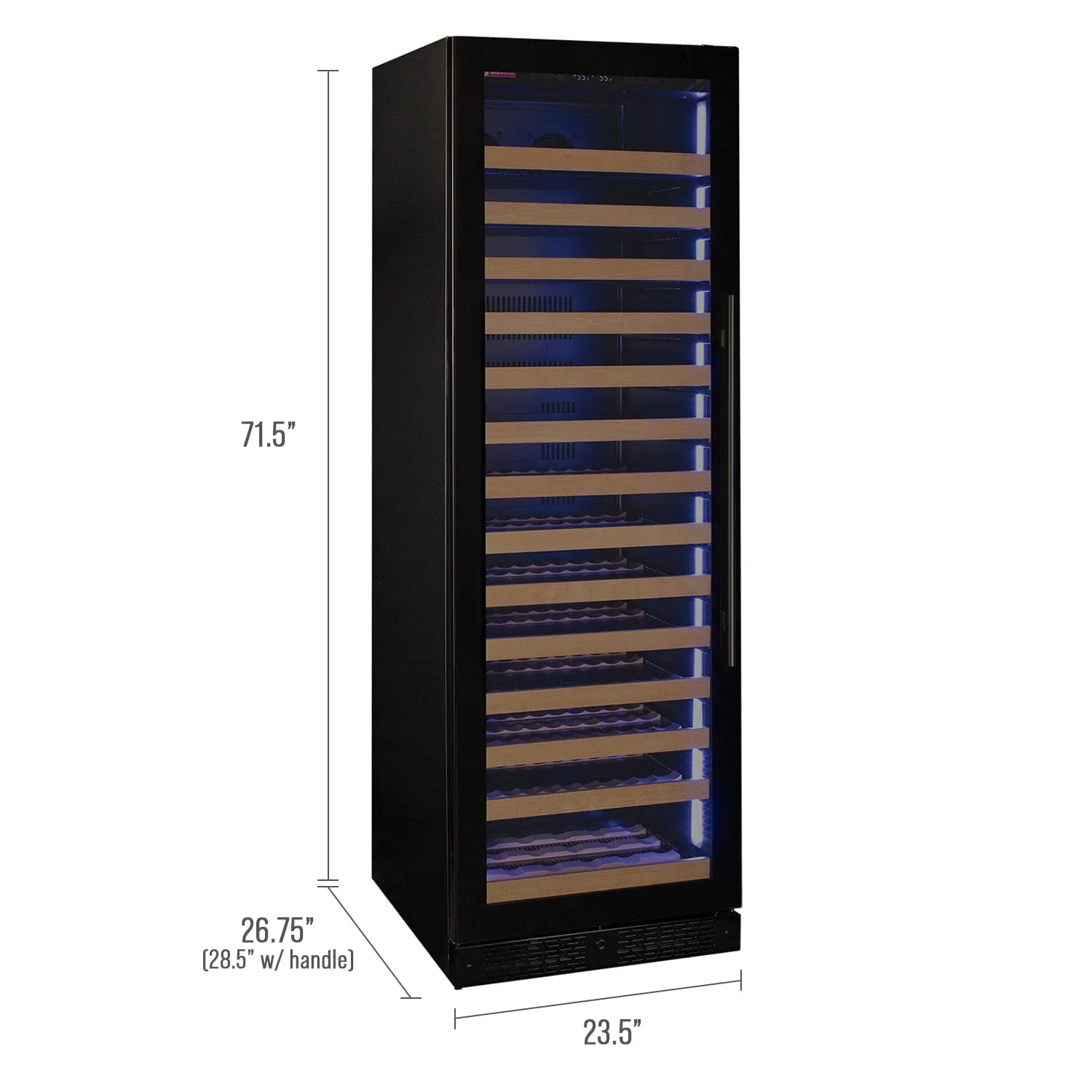 Allavino Reserva 163 Bottle Black Glass Left Hinge Wine Cooler VSW16371S-1BGL