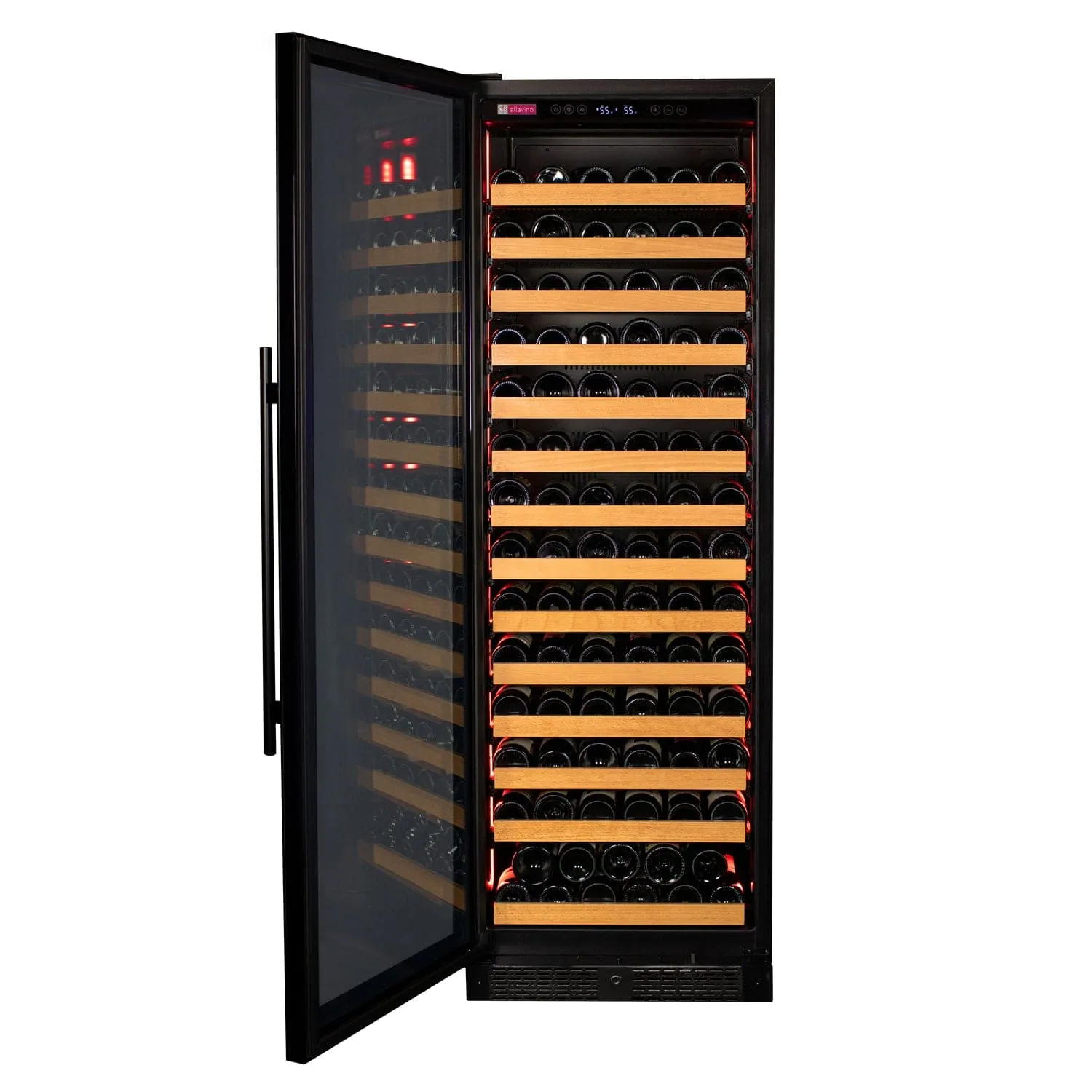 Allavino Reserva 163 Bottle Black Glass Left Hinge Wine Cooler VSW16371S-1BGL