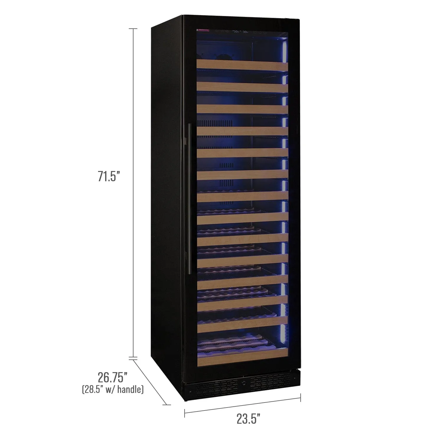 Allavino Reserva 163 Bottle Black Glass Single Zone Wine Cooler VSW16371S-1BGR