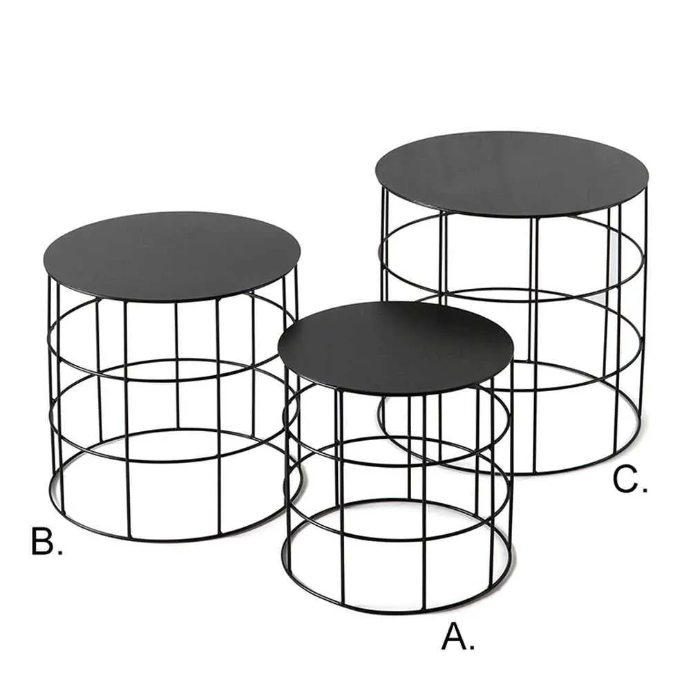 Atipico Set 3 Reton round small tables metal