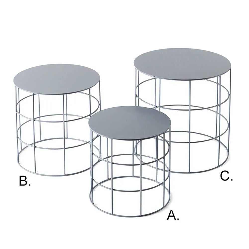 Atipico Set 3 Reton round small tables metal