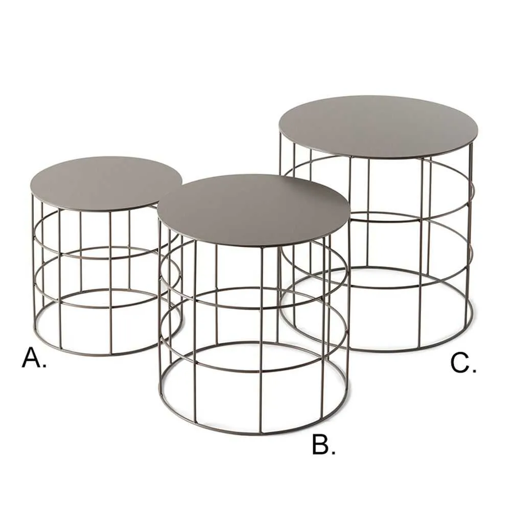 Atipico Set 3 Reton round small tables metal