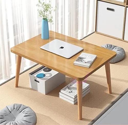 BAS Brwon Art Shoppee Fold-able Rectangle Shaped Side Table/Tea Coffee Breakfast and Laptop Table ( Engineered Wood,Natural )