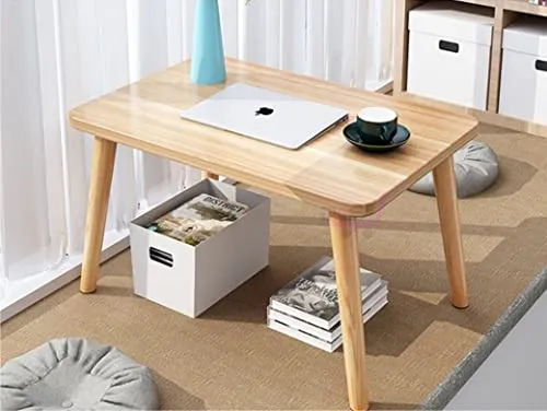 BAS Brwon Art Shoppee Fold-able Rectangle Shaped Side Table/Tea Coffee Breakfast and Laptop Table ( Engineered Wood,Natural )