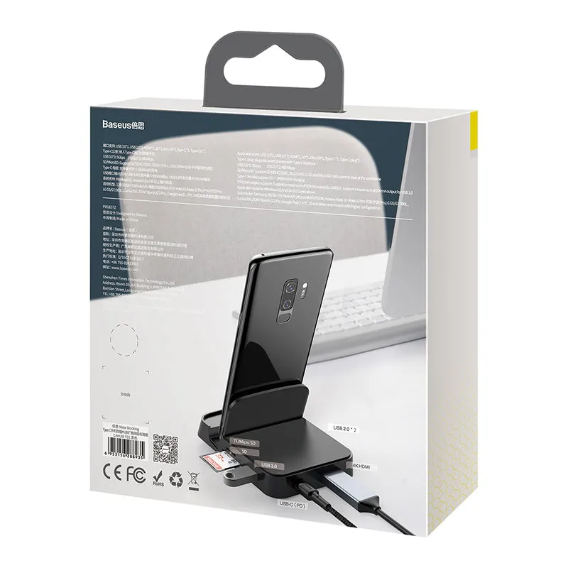 Baseus Mate Docking Type-C Mobile Phone Intelligent Hub Docking Station Black (CAHUB-AT01)