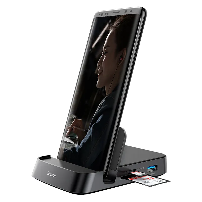 Baseus Mate Docking Type-C Mobile Phone Intelligent Hub Docking Station Black (CAHUB-AT01)