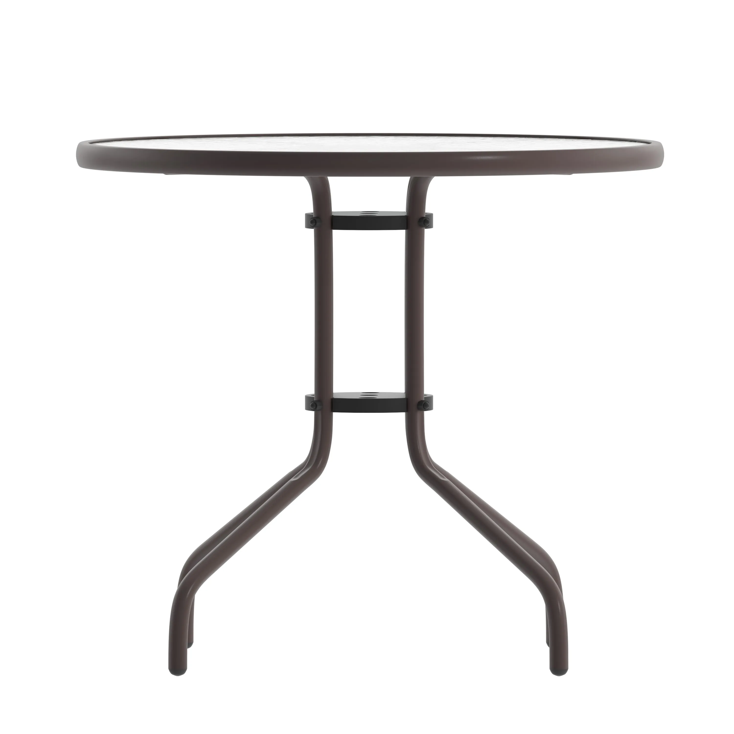 Bellamy 31.5'' Round Tempered Glass Metal Table