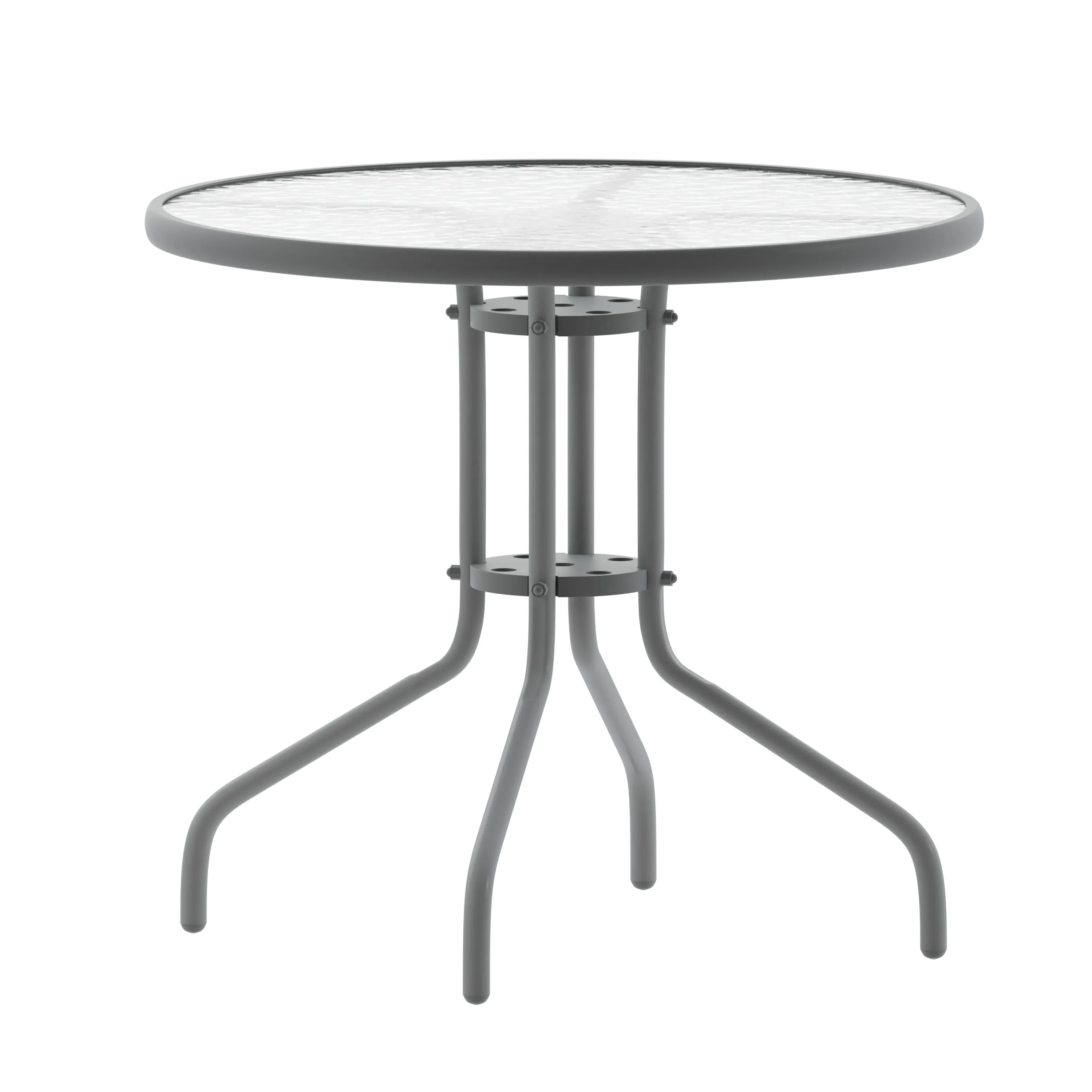 Bellamy 31.5'' Round Tempered Glass Metal Table