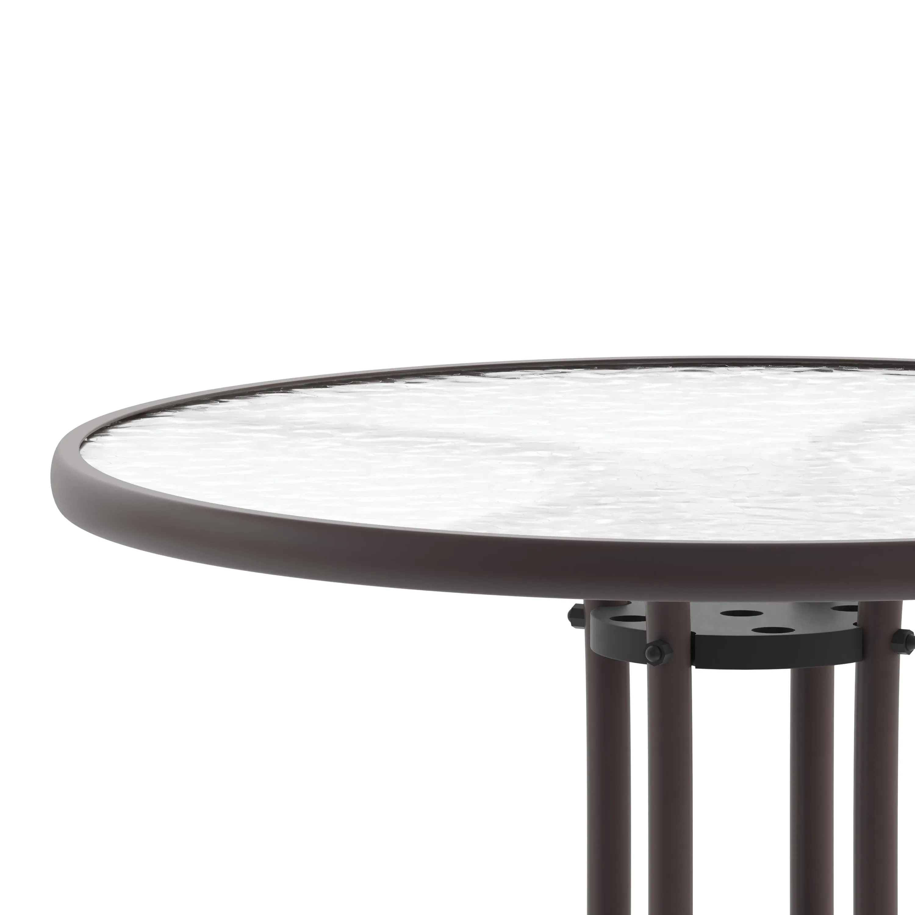 Bellamy 31.5'' Round Tempered Glass Metal Table