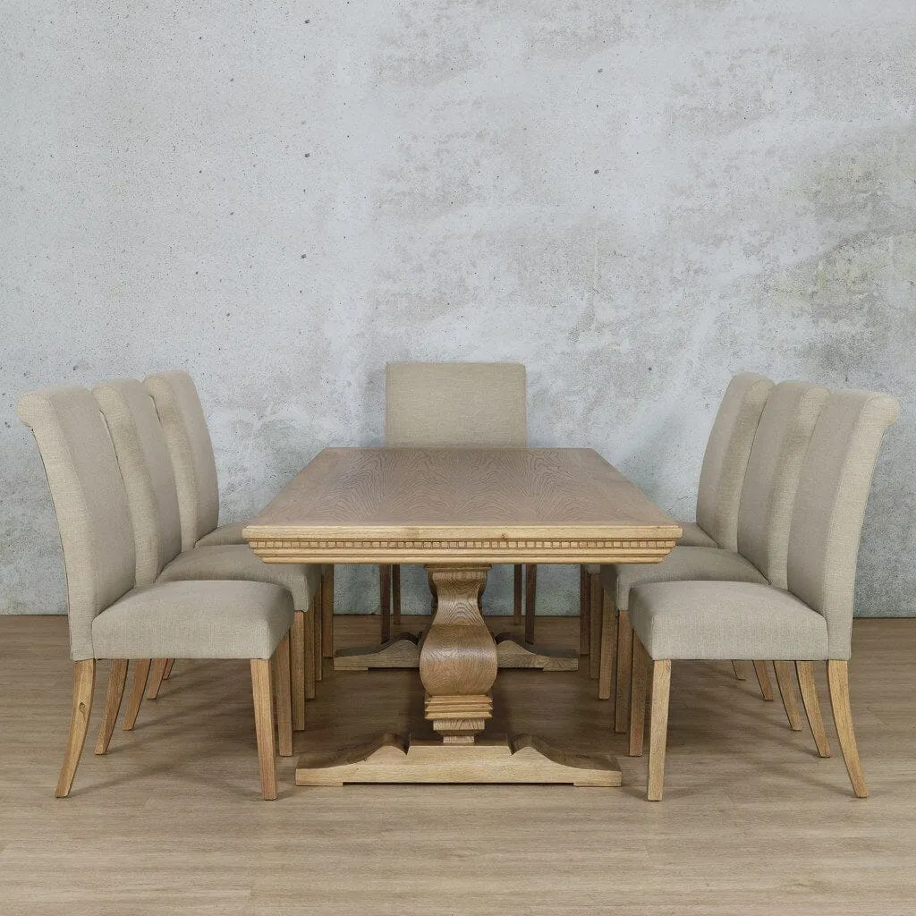 Belmont Fluted Wood Top & Baron 8 Seater Dining Set