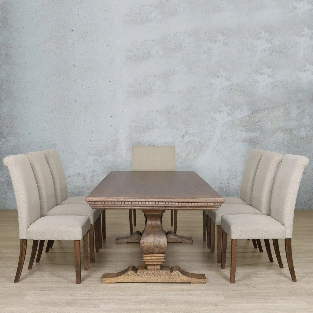 Belmont Fluted Wood Top & Baron 8 Seater Dining Set