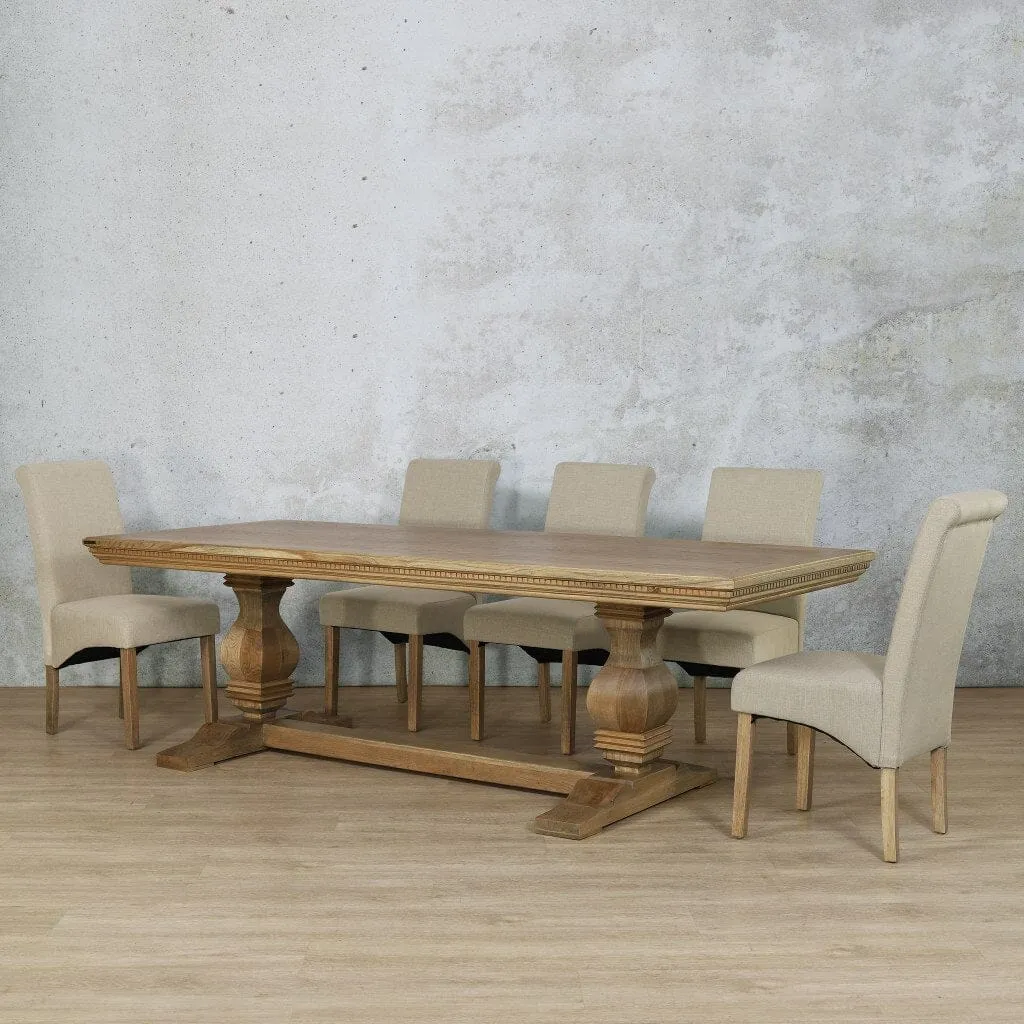 Belmont Fluted Wood Top & Windsor 8 Seater Dining Set