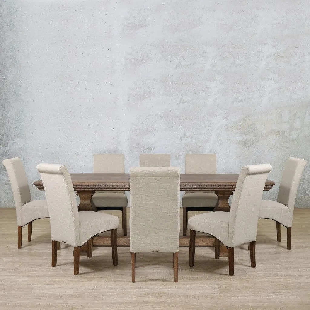 Belmont Fluted Wood Top & Windsor 8 Seater Dining Set