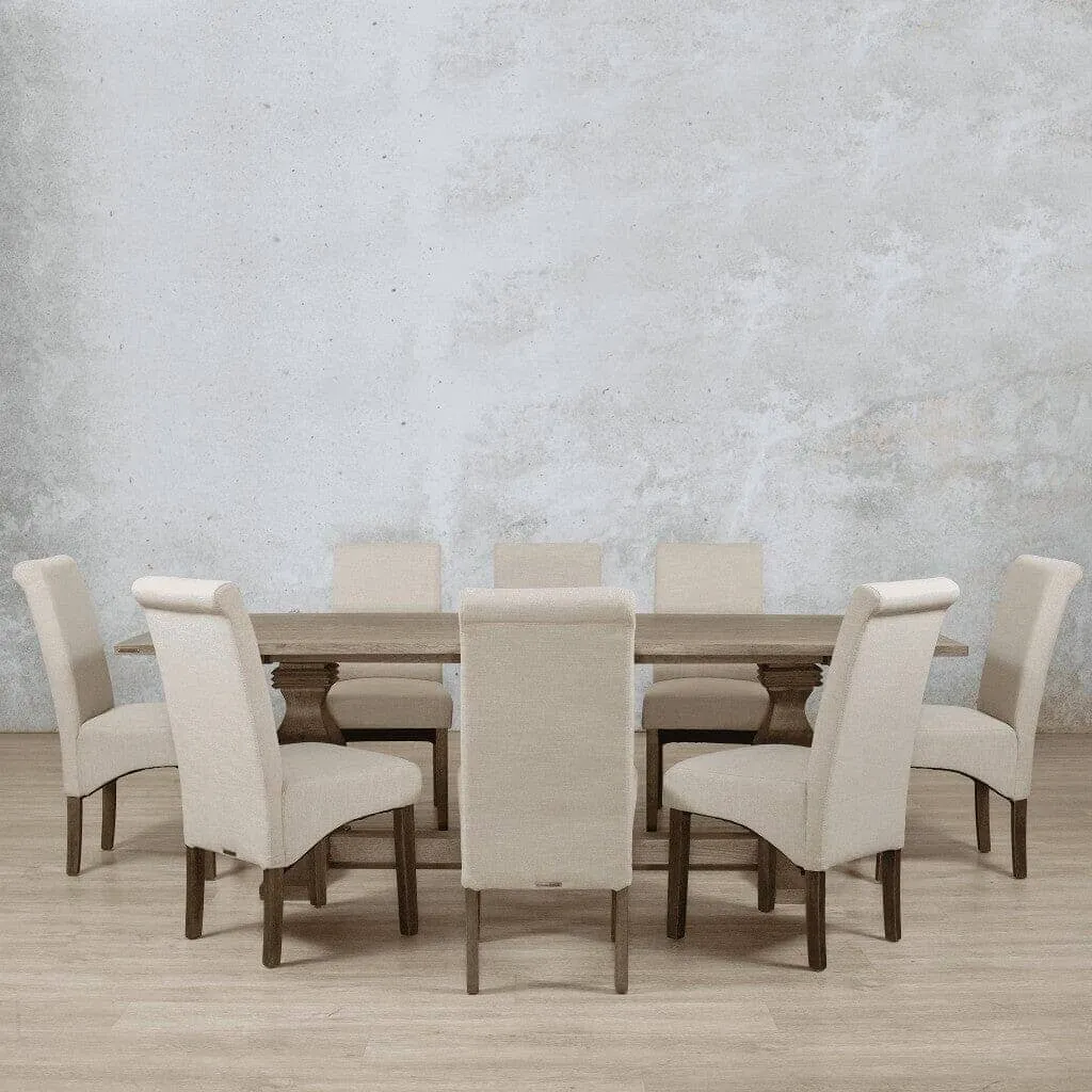 Belmont Wood Top & Windsor 8 Seater Dining Set