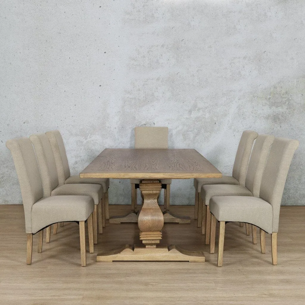 Belmont Wood Top & Windsor 8 Seater Dining Set