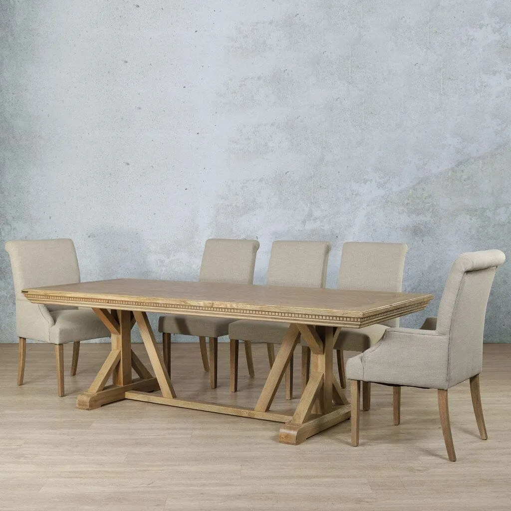 Berkeley Fluted Wood Top & Baron 8 Seater Dining Set