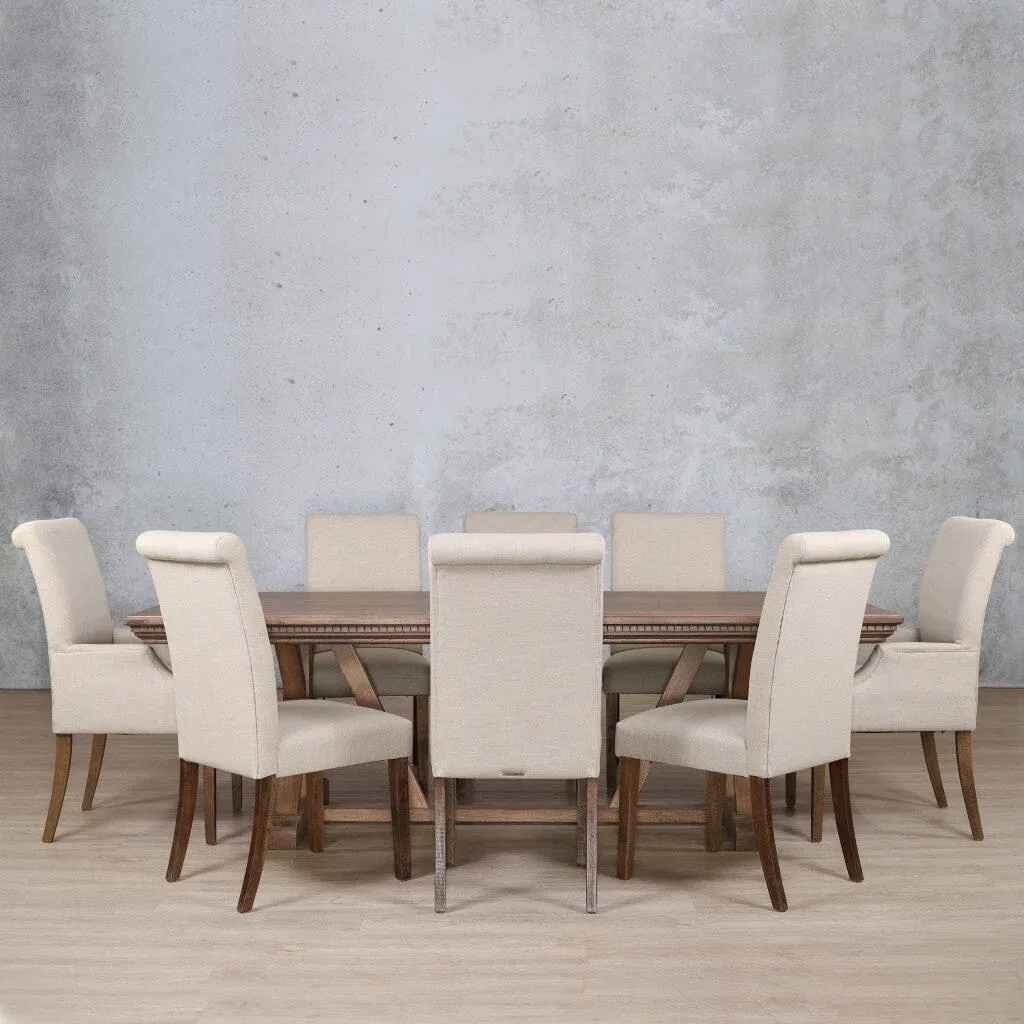 Berkeley Fluted Wood Top & Baron 8 Seater Dining Set