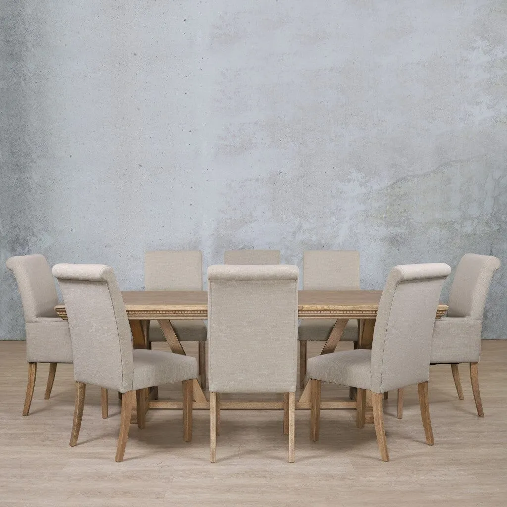 Berkeley Fluted Wood Top & Baron 8 Seater Dining Set