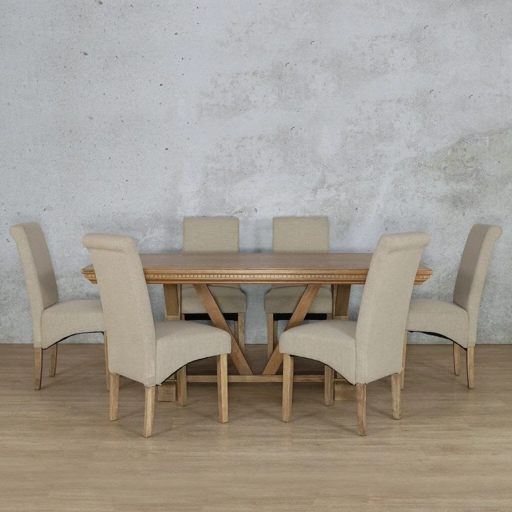 Berkeley Fluted Wood Top & Windsor 6 Seater Dining Set